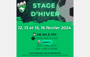 STAGE HIVER 2024 - catégories U7 à U13