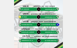 Rencontres Jeunes et Féminines - SAMEDI 16 et DIMANCHE 17 mars 2024