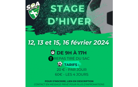 STAGE HIVER 2024 - catégories U7 à U13
