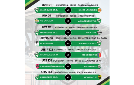 Rencontres Jeunes - SAMEDI 3 et DIMANCHE 4/02/2024